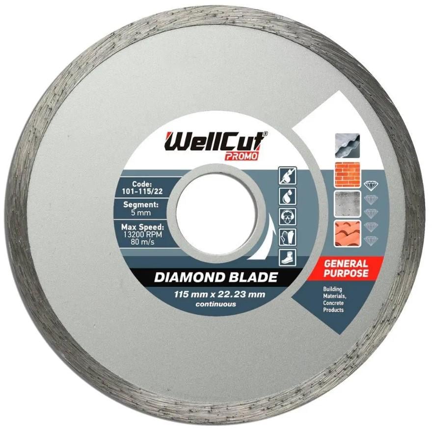 Алмазный диск WellCut Promo отрезной по камню 115х22,23 мм (21740)