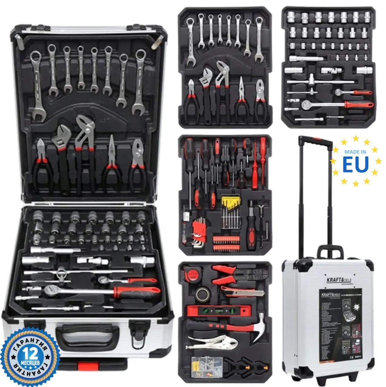 Набор инструментов для дома универсальный Kraft&Dele 188 шт. в чемодане Серебряный - фото 4 Набор инструментов для дома универсальный Kraft&Dele 188 шт. в чемодане Серебряный - фото 4