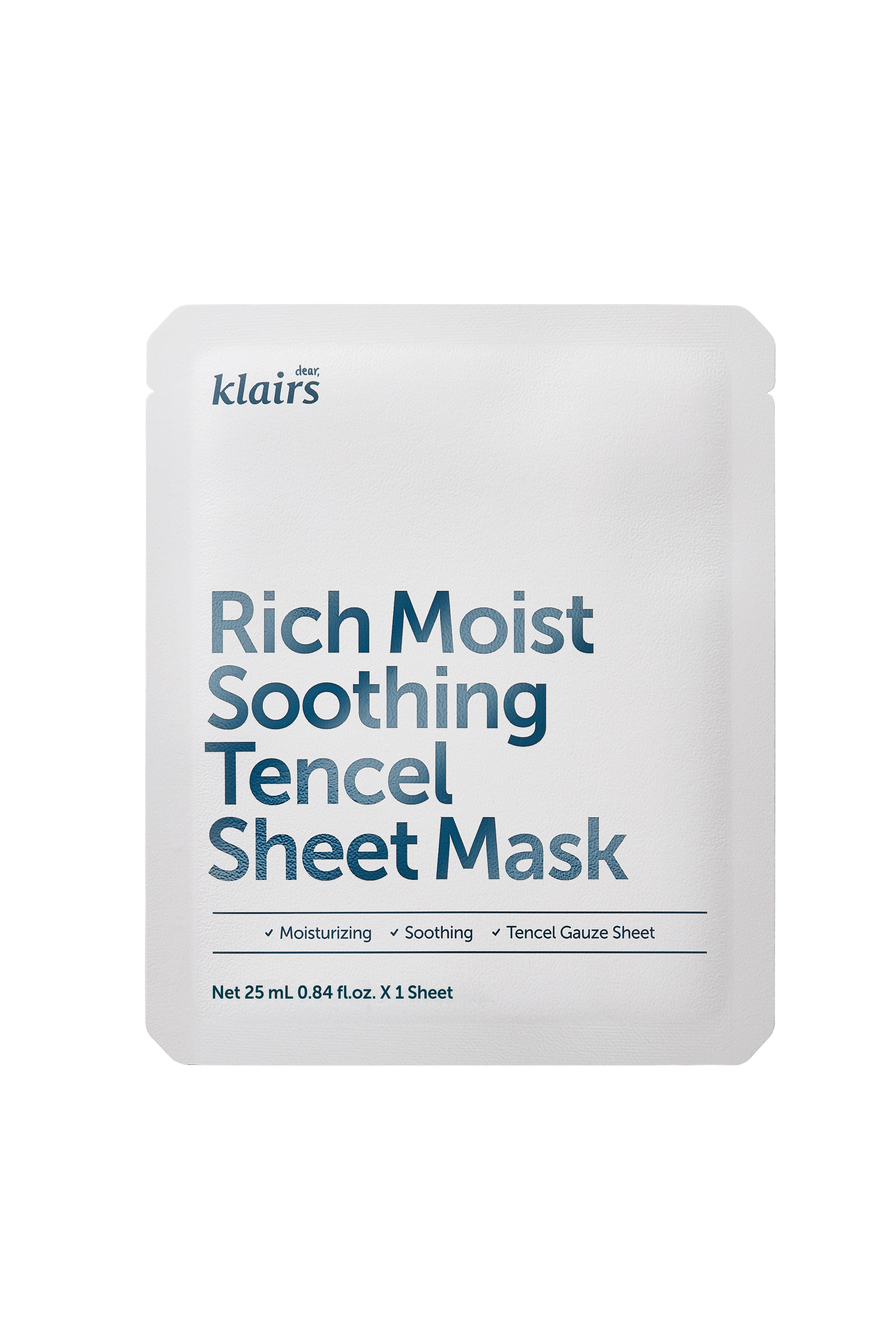 Маска увлажняющая успокаивающая тканевая Dear Klairs Rich Moist Soothing Tencel Sheet Mask 25 мл