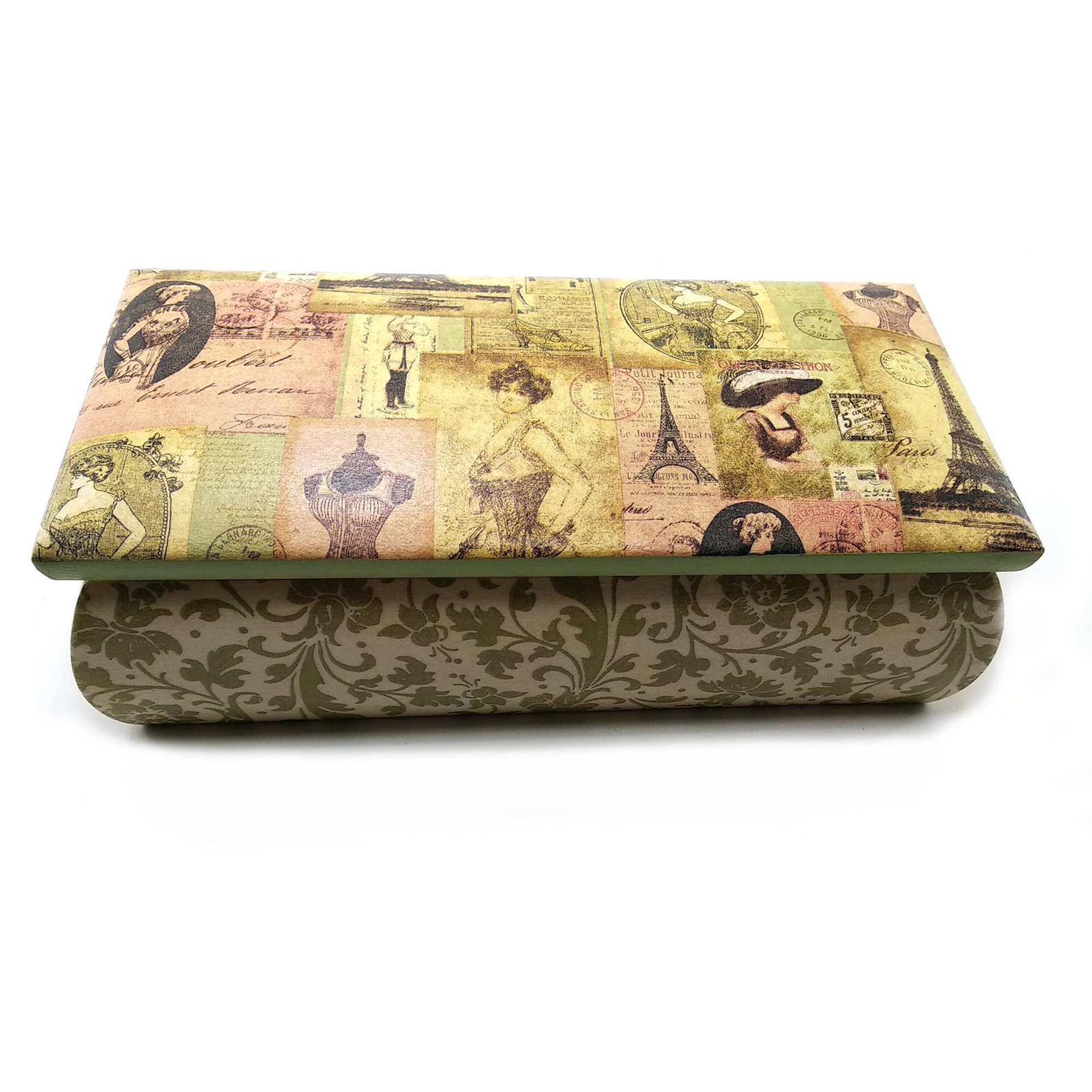 Шкатулка из массива дерева париж 9х16х7,5 см