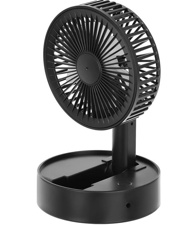 Вентилятор складной трехскоростной USB с подставкой для телефона Black (19143221)
