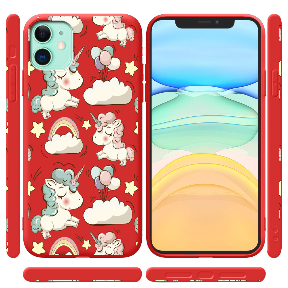 Чехол Boxface iPhone 11 Unicorns Красный силикон (38184-cc2-43041) - фото 2