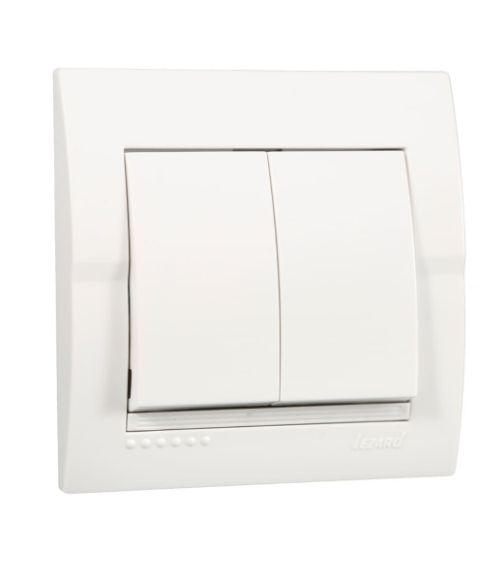 Выключатель двойной Lezard Deriy Белый (26301641)