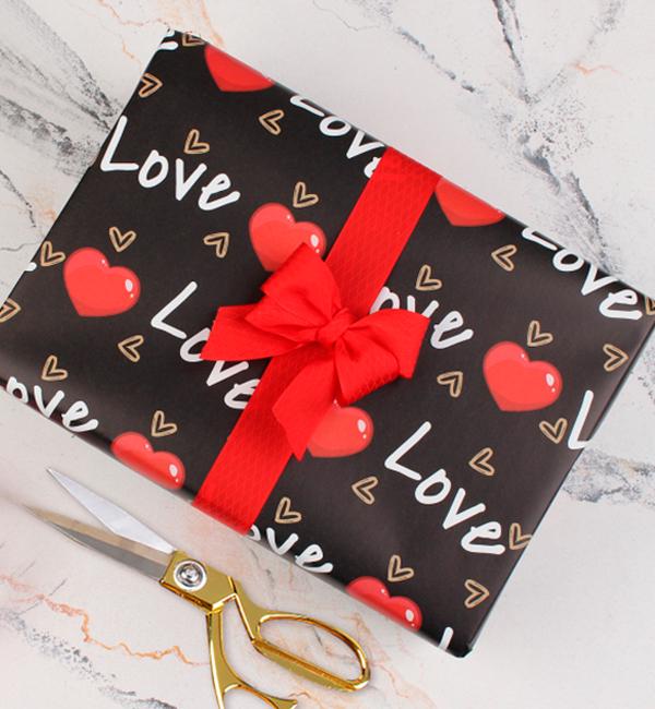 Подарочная бумага для упаковки Love 80x60 см 5 шт. (135398)