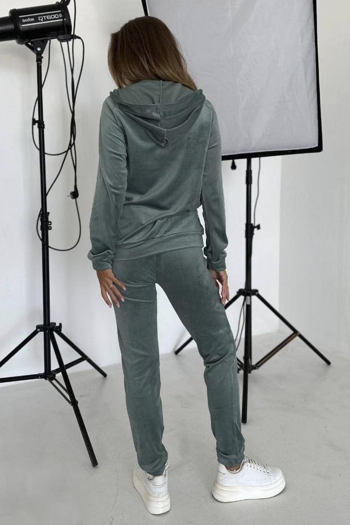 Спортивний костюм жіночий велюровий р. 44 М'ятний (193308) - фото 3 Спортивний костюм жіночий велюровий р. 44 М'ятний (193308) - фото 3