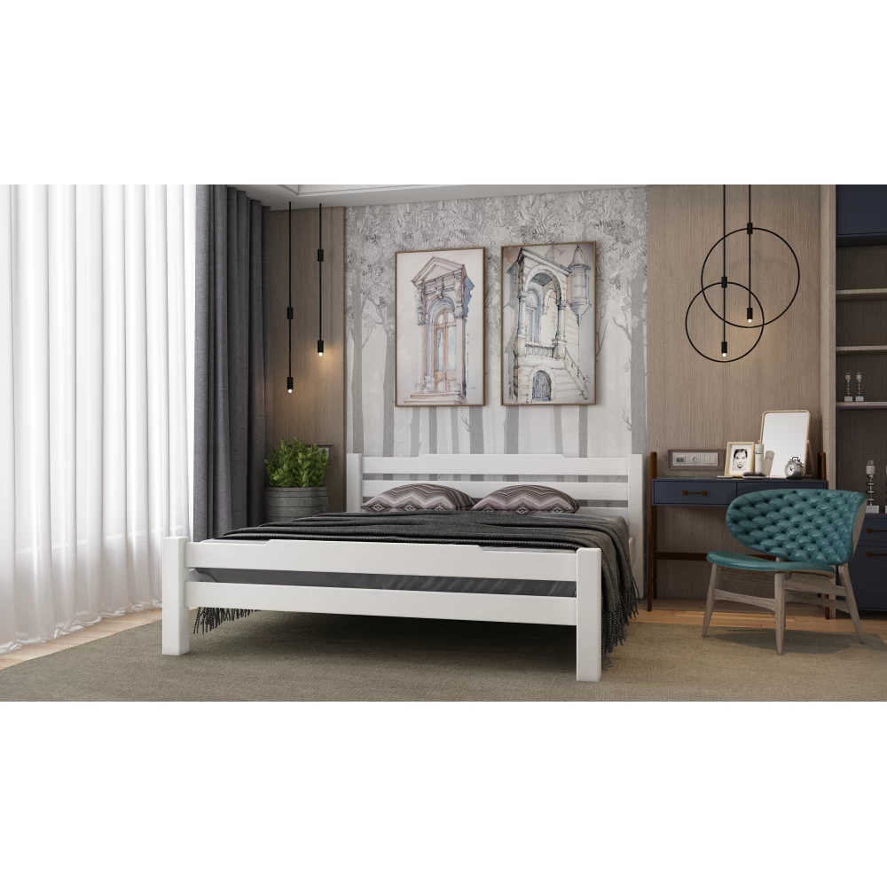 Кровать деревянная Нортон 160х190 см Белый Кровать деревянная Нортон 160х190 см Белый