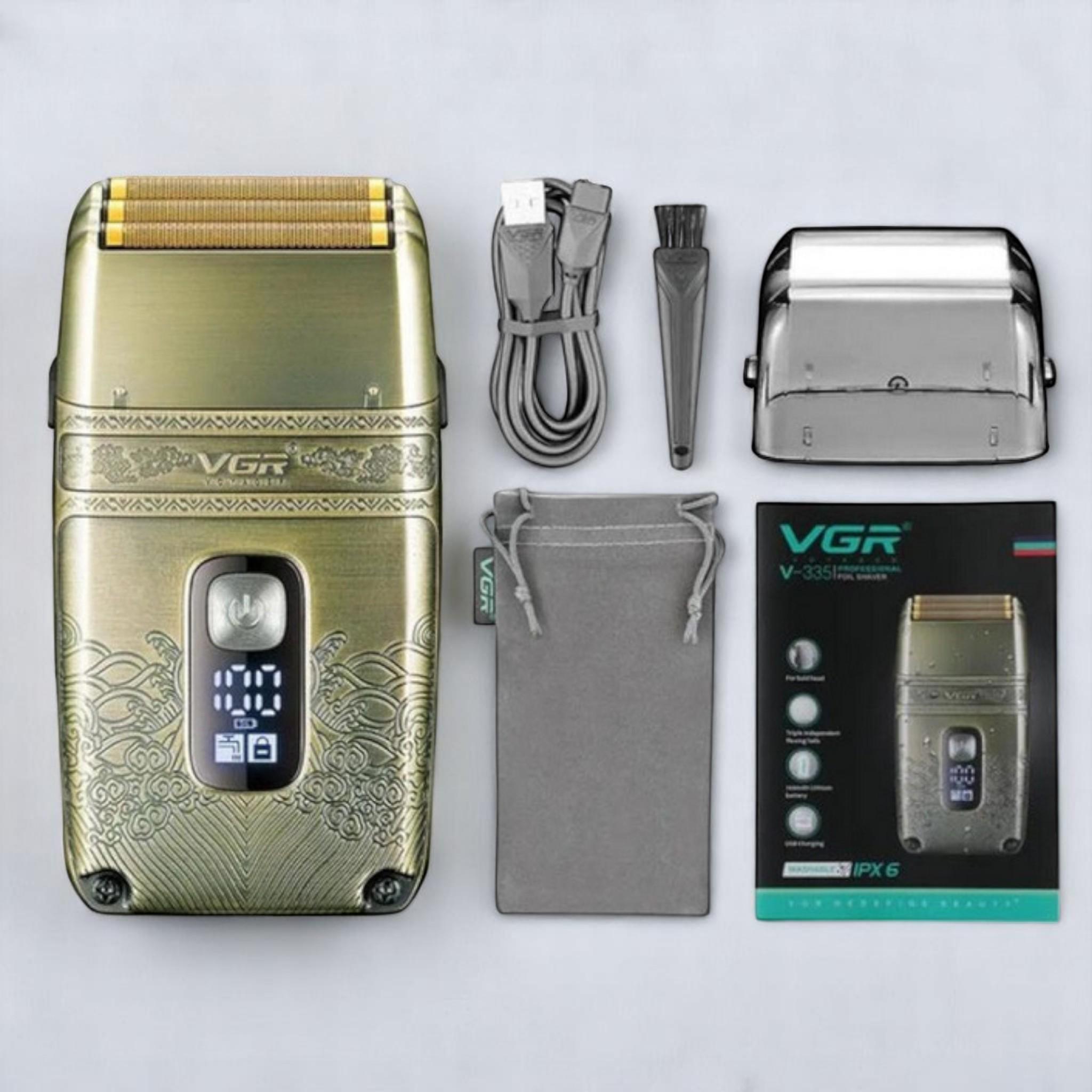 Электробритва VGR V-335 водонепроницаемость IPX6 LED-дисплей Gold (E_V-335Gold) - фото 7