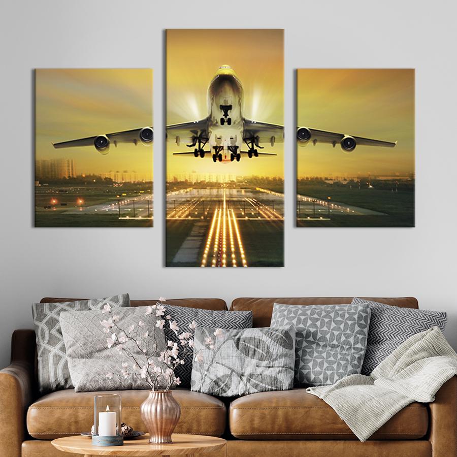 Картина для интерьера Красивый самолет 141x90 см (97-32)