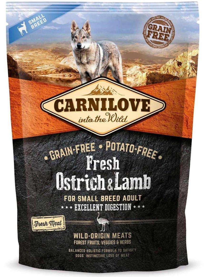 Корм беззерновой для собак мелких Carnilove Fresh Ostrich&Lamb всех пород с ягненком и страусом 1,5 кг (1789927853) - фото 1