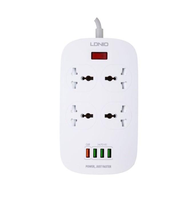 Подовжувач Ldnio SC4407 на 4 розетки 4 USB 2 м White (119584)