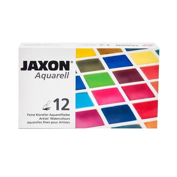 Акварельные краски JAXON Fine Artist Watercolours 12 цветов в металлическом пенале (SKU-405)