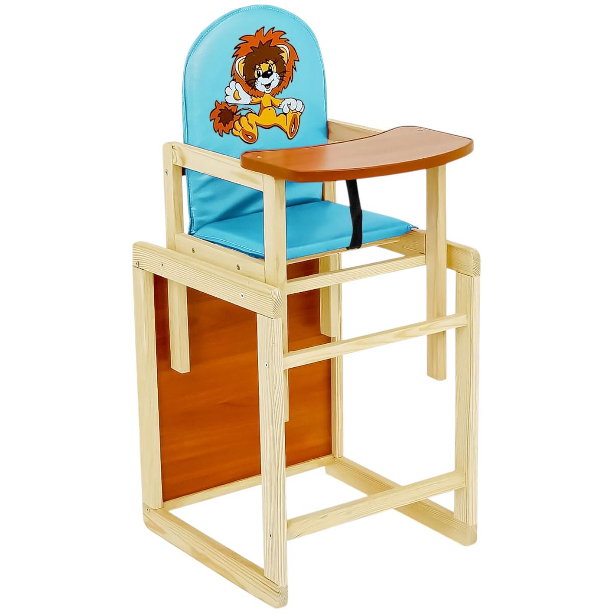 Стульчик для кормления Мася Лев Голубой (№2034) Стульчик для кормления Мася Лев Голубой (№2034)