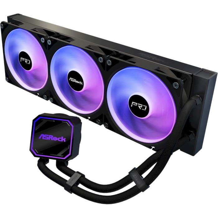 Система рідинного охолодження процесора ASRock Pro 360 ARGB PWM 360 мм Black (33087576)