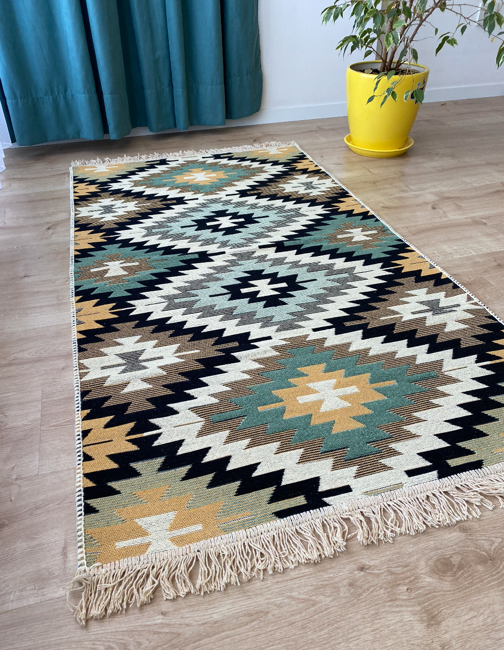 Коврик плетеный двухсторонний Shana Zummi 80x125 см Зеленый - фото 7 Коврик плетеный двухсторонний Shana Zummi 80x125 см Зеленый - фото 7