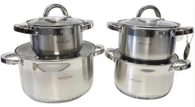 Набір каструль з кришками та сковородою Bachmayer BM-15760 8 предметів (1771586517)