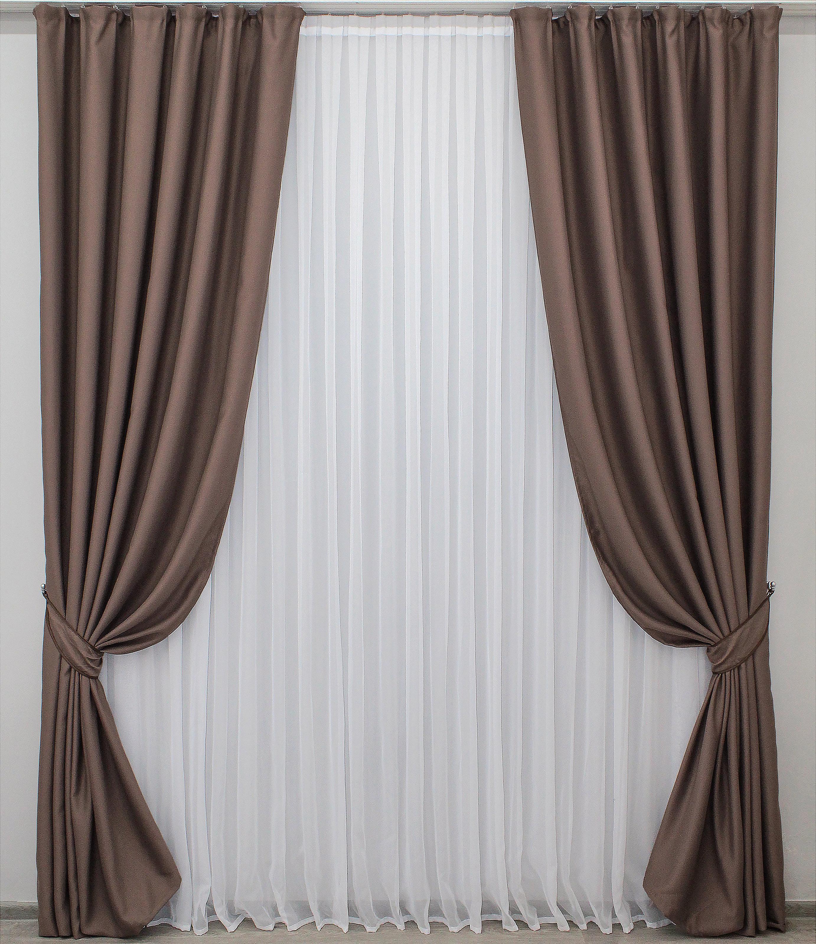Комплект штор VR-Textil Bruno XO № 1118ш блэкаут 150х270 см 2 шт. Темное какао (30-944)