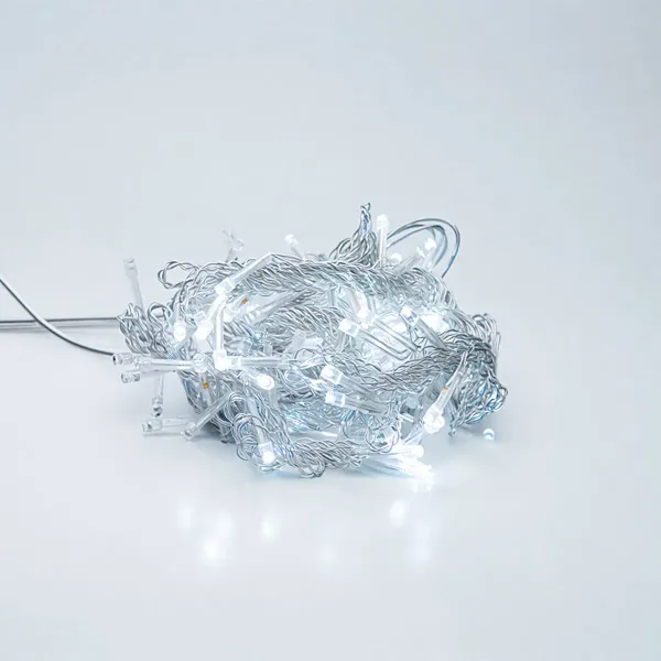 Гирлянда Штора 64 LED 1,5х1,5 м прозрачный провод Белый - фото 3