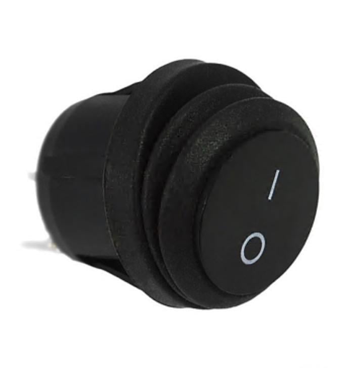 Переключатель одноклавишный АСКО-УКРЕМ KCD1-5-101W B/B круглый с защитой Черный (27878026)