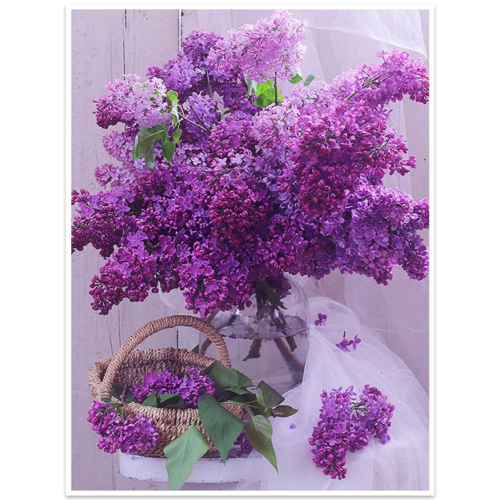 Алмазная мозаика Lesko DIY K465 Сирень 30x40 см (1377923)