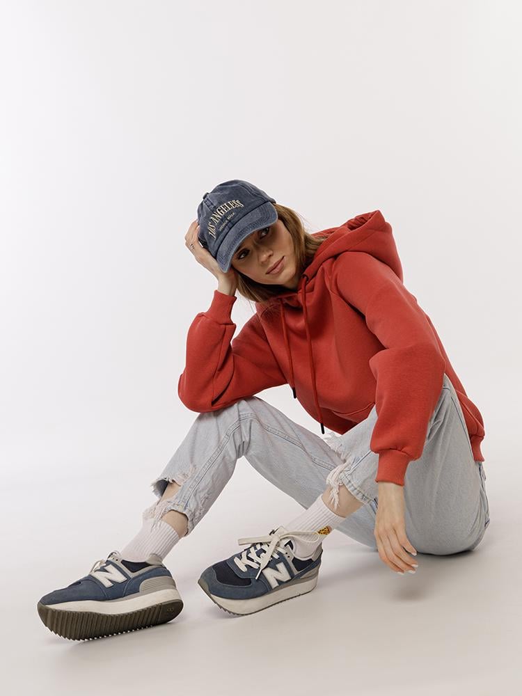 Худі жіноче ЦБ-00223880 р. 42 Теракотовий (SKT000918529)