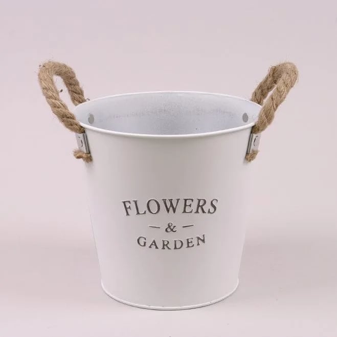 Кашпо металлическое с ручками Flora Flowers & Garden (37706)