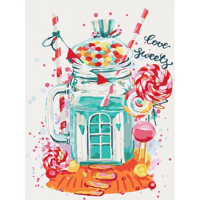 Картина по номерам Ідейка Любимые сладости 30х40 см (KHO2822)