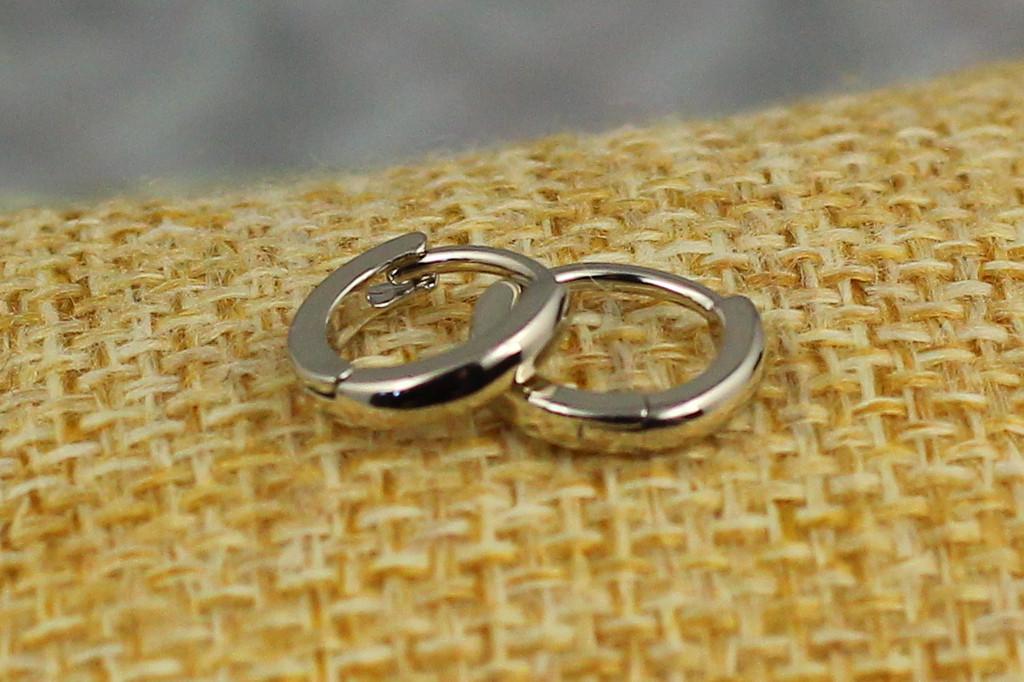 Серьги кольца Xuping Jewelry гладкие 10 мм Серебристый