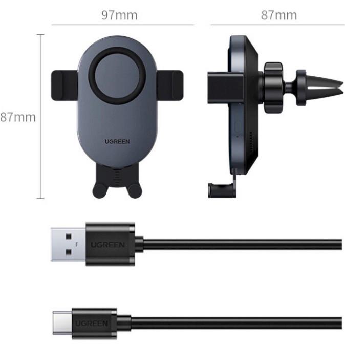 Держатель для телефона UGREEN CD256 Wireless Car Charger с беспроводной зарядкой (1860859246) - фото 8 Держатель для телефона UGREEN CD256 Wireless Car Charger с беспроводной зарядкой (1860859246) - фото 8