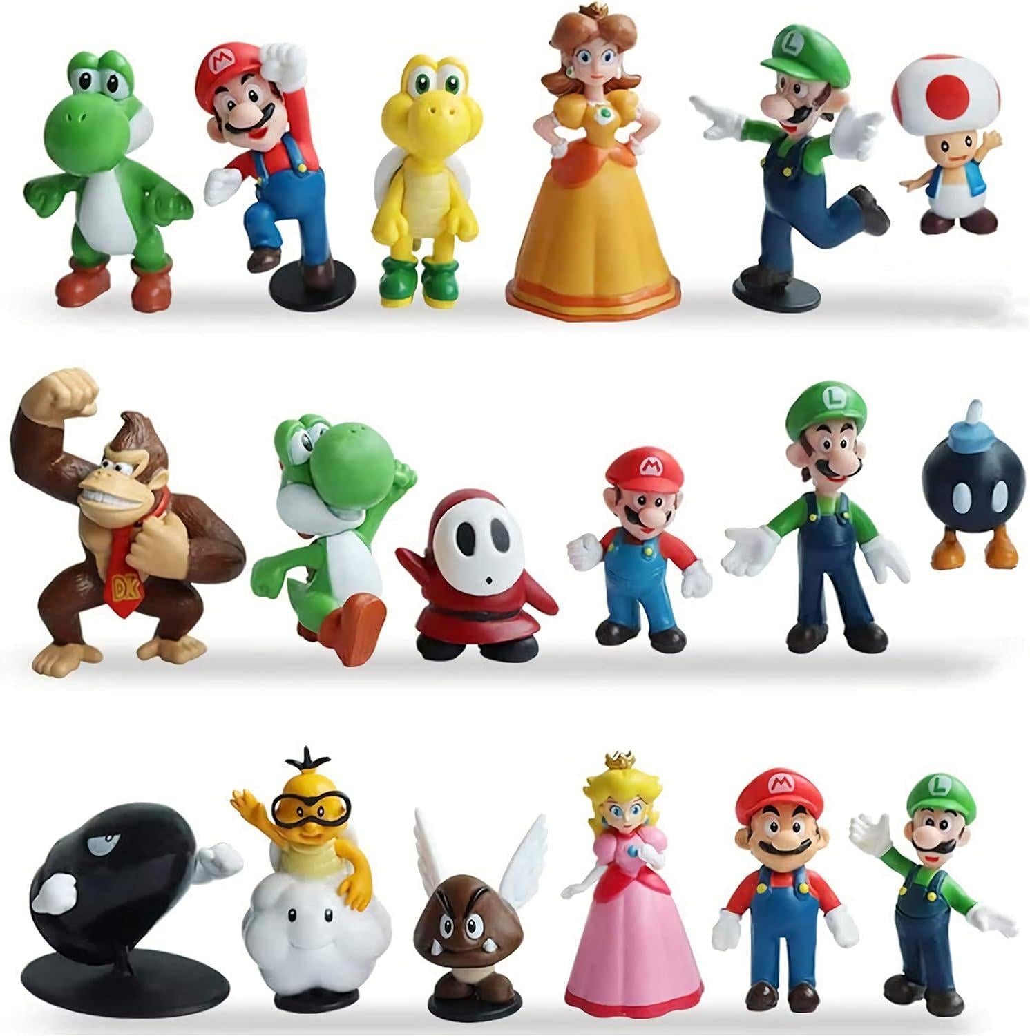 Фигурки Super Mario Bros Luigi Yoshi Toad Donkey ПВХ 18 шт. Фигурки Super Mario Bros Luigi Yoshi Toad Donkey ПВХ 18 шт.