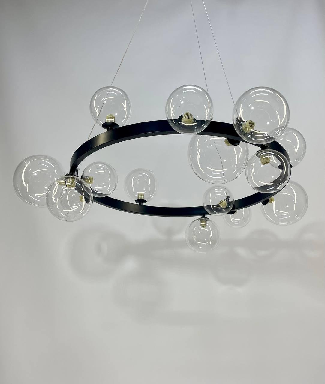 Люстра підвісна із прозорими плафонами Zilini HSL8195 з прозорими плафонами Чорний (23910609) - фото 5 Люстра підвісна із прозорими плафонами Zilini HSL8195 з прозорими плафонами Чорний (23910609) - фото 5