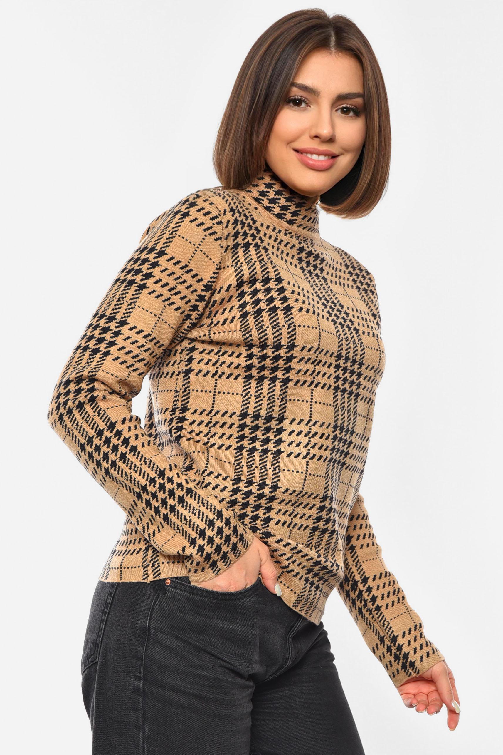 Свитер женский S-M Коричневый (192413) - фото 2 Свитер женский S-M Коричневый (192413) - фото 2