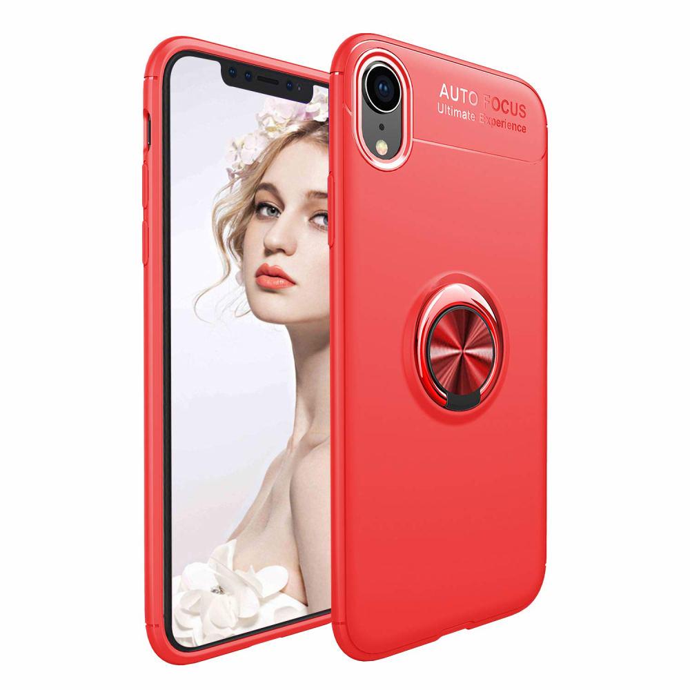 Чехол с кольцом Auto Focus для Apple iPhone XR Red (08549-2D)