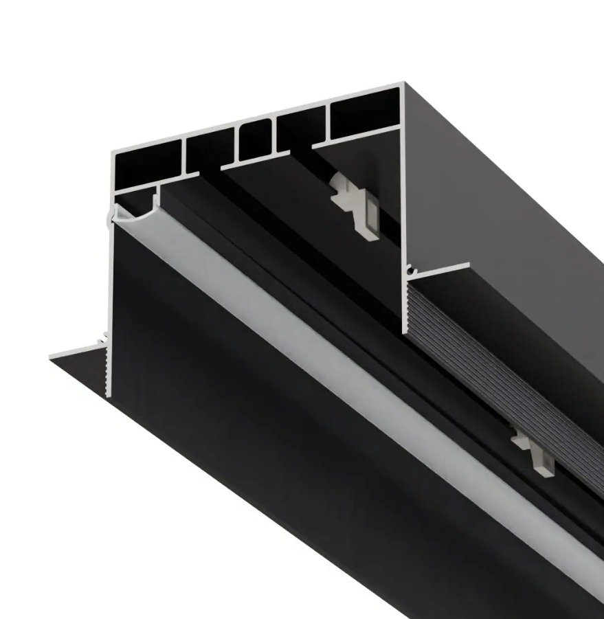 Карниз встроенный для гипсокартона SD 1.0 Lux Profile двухрядный LED Черный