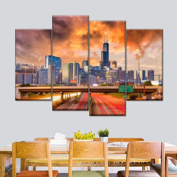 Модульная картина KIL Art Лестница в небо из четырех частей 129x90 см (M4_L_232)