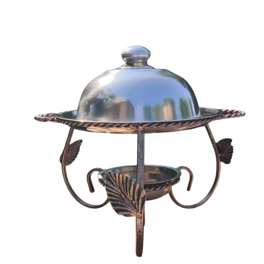 Садж-подставка для подачи шашлыков Витой 28 см Серебристый (93-88-2)