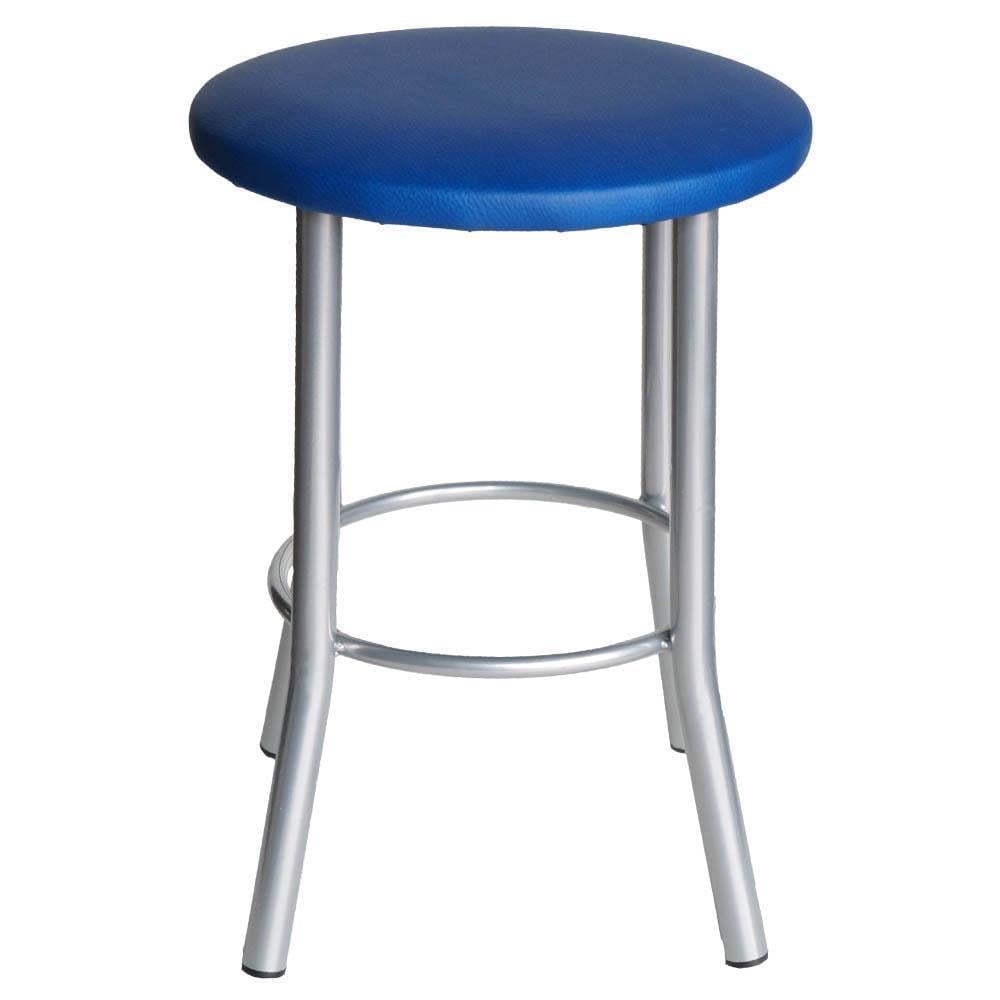 Табурет для кухни АНТ Тедди кожзаменитель Алюминиевый/Синий (U24742-11)