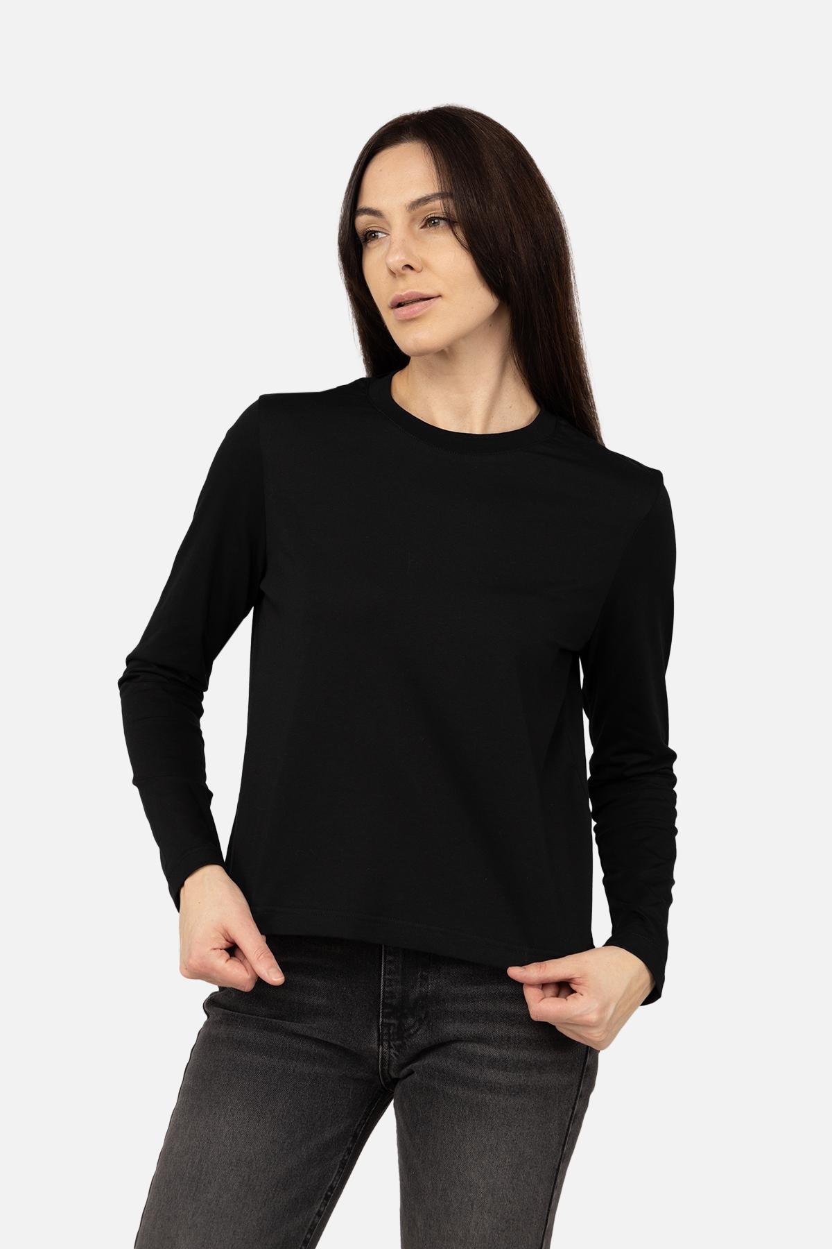 Джемпер жіночий з довгим рукавом ЦБ-00266324 р. 42 Чорний (SKT001035761) Джемпер жіночий з довгим рукавом ЦБ-00266324 р. 42 Чорний (SKT001035761)