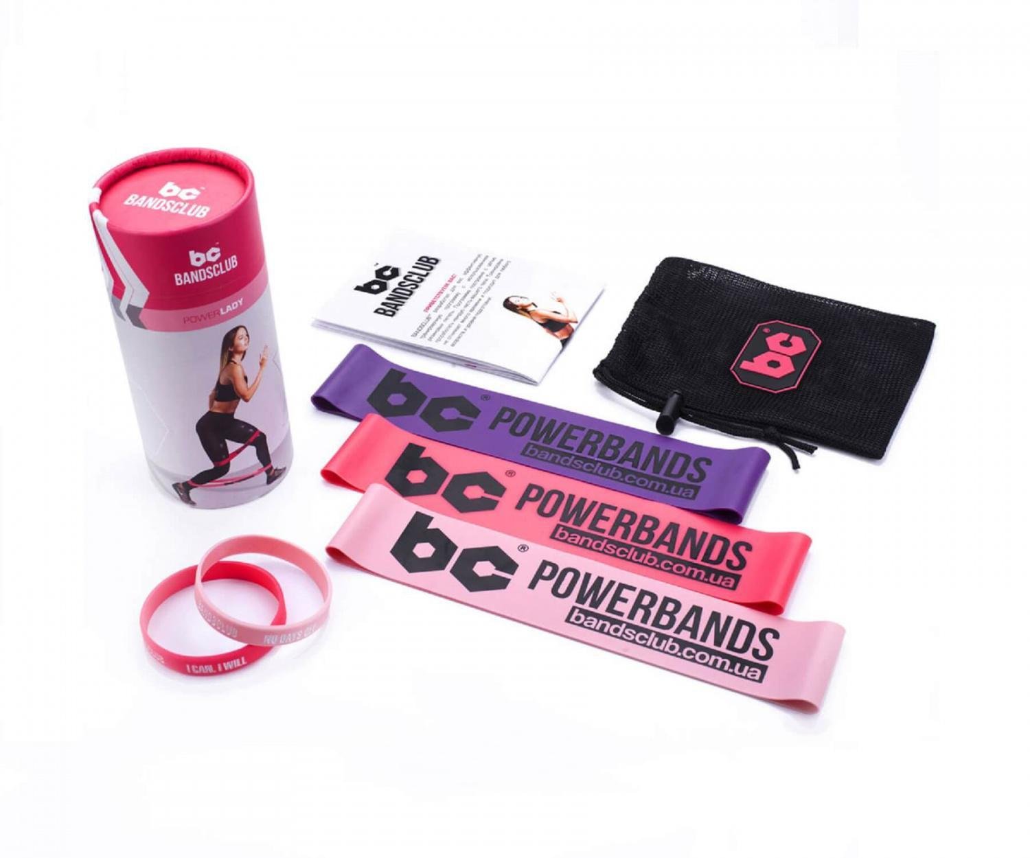 Набір резинок для фітнесу Bandsclub Power Lady 3 шт з програмой тренувань