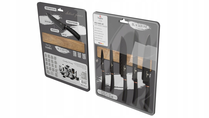 Набор ножей с магнитной планкой Berlinger Haus Black Rose Collection (BH-2884) - фото 2 Набор ножей с магнитной планкой Berlinger Haus Black Rose Collection (BH-2884) - фото 2