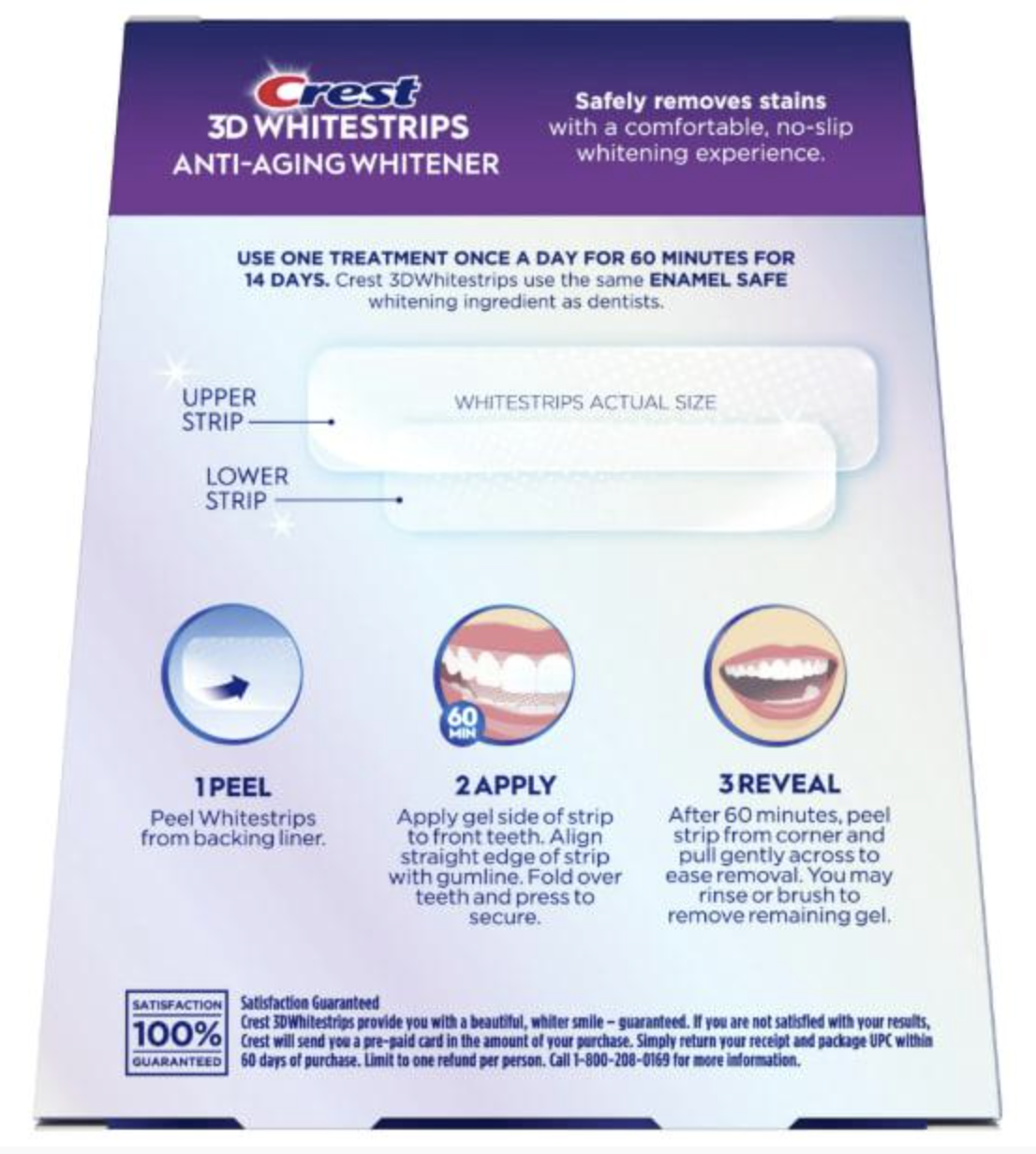 Отбеливающие полоски для зубов Crest 3D Whitestrips Anti-Aging Whitener 14 уп./28 полосок - фото 5