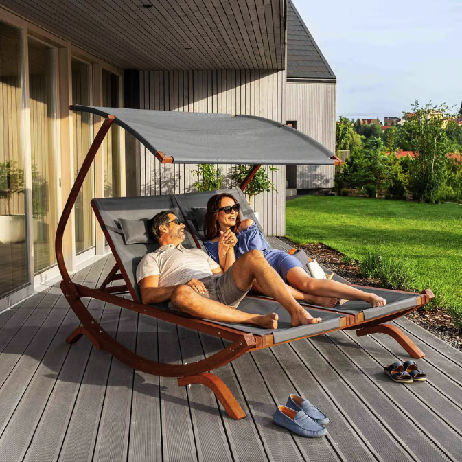 Садовий шезлонг Di Volio Pionza двомісний Сірий (4934) - фото 14