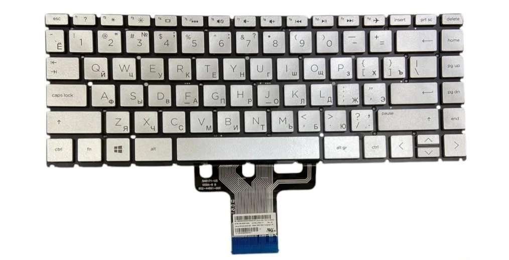 Клавиатура для ноутбука HP Pavilion 13-dk с подсветкой Light Silver