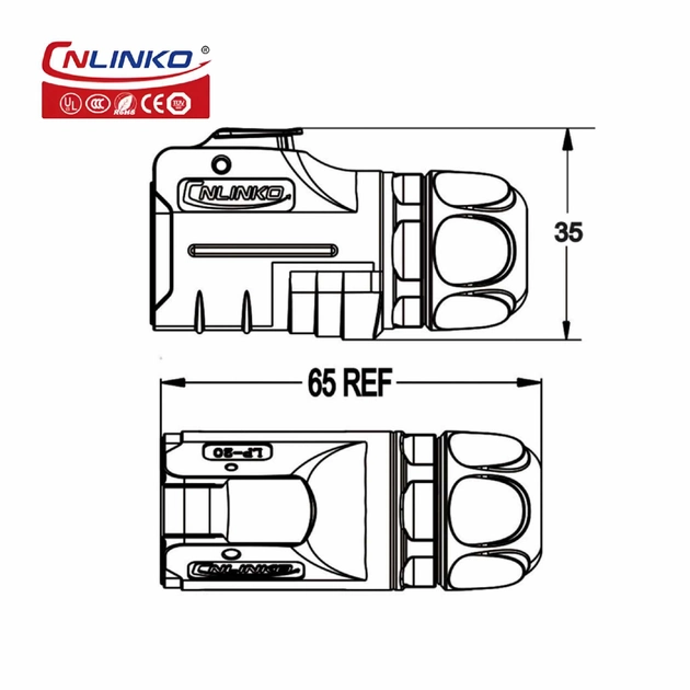 Герметичний роз'єм Cnlinko LP-20-C09PE-01-022 9 pin 5A 250V (57034) - фото 2