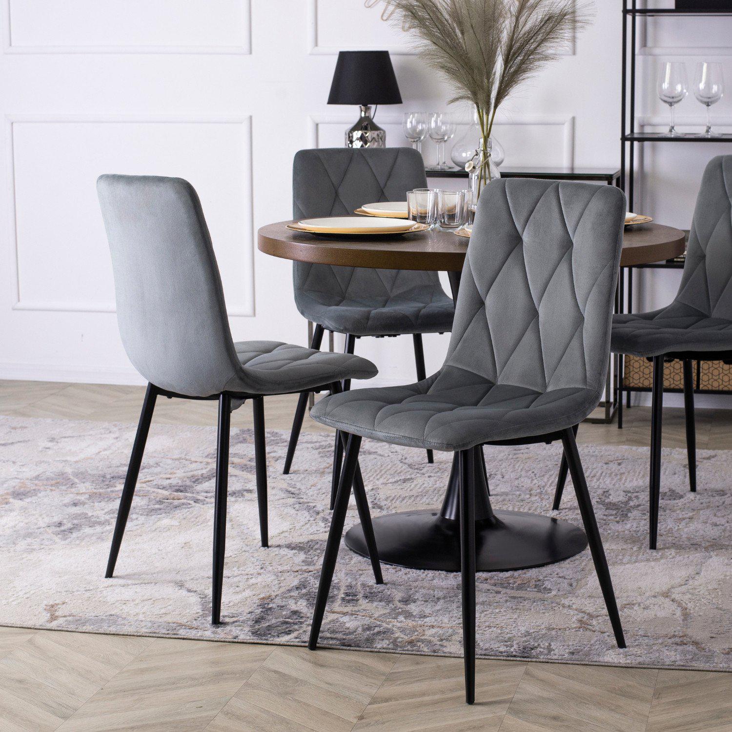 Комплект стульев Homart 4 шт. DC-281 велюр Серый (9887) - фото 2 Комплект стульев Homart 4 шт. DC-281 велюр Серый (9887) - фото 2