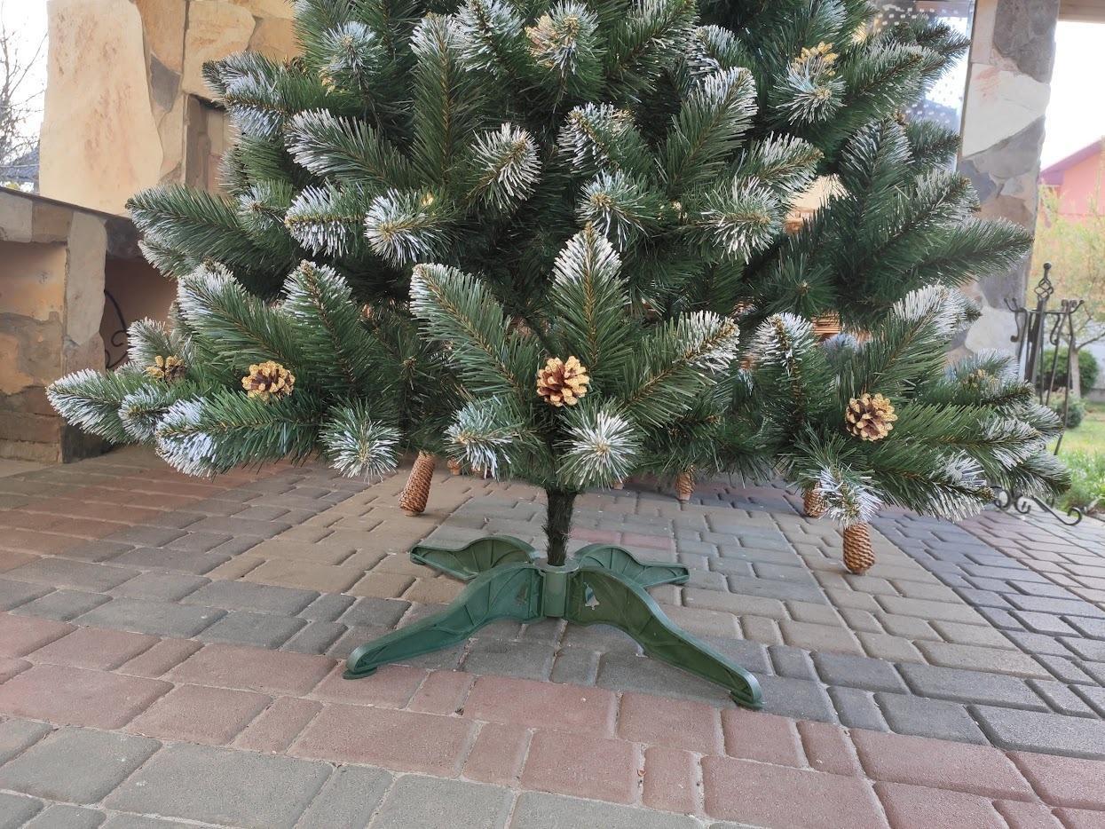 Елка искусственная Кармен с золотыми шишками и жемчугом с подставкой с белым инеем 1,5 м Зеленый (ШЗ-1,5) - фото 6 Елка искусственная Кармен с золотыми шишками и жемчугом с подставкой с белым инеем 1,5 м Зеленый (ШЗ-1,5) - фото 6