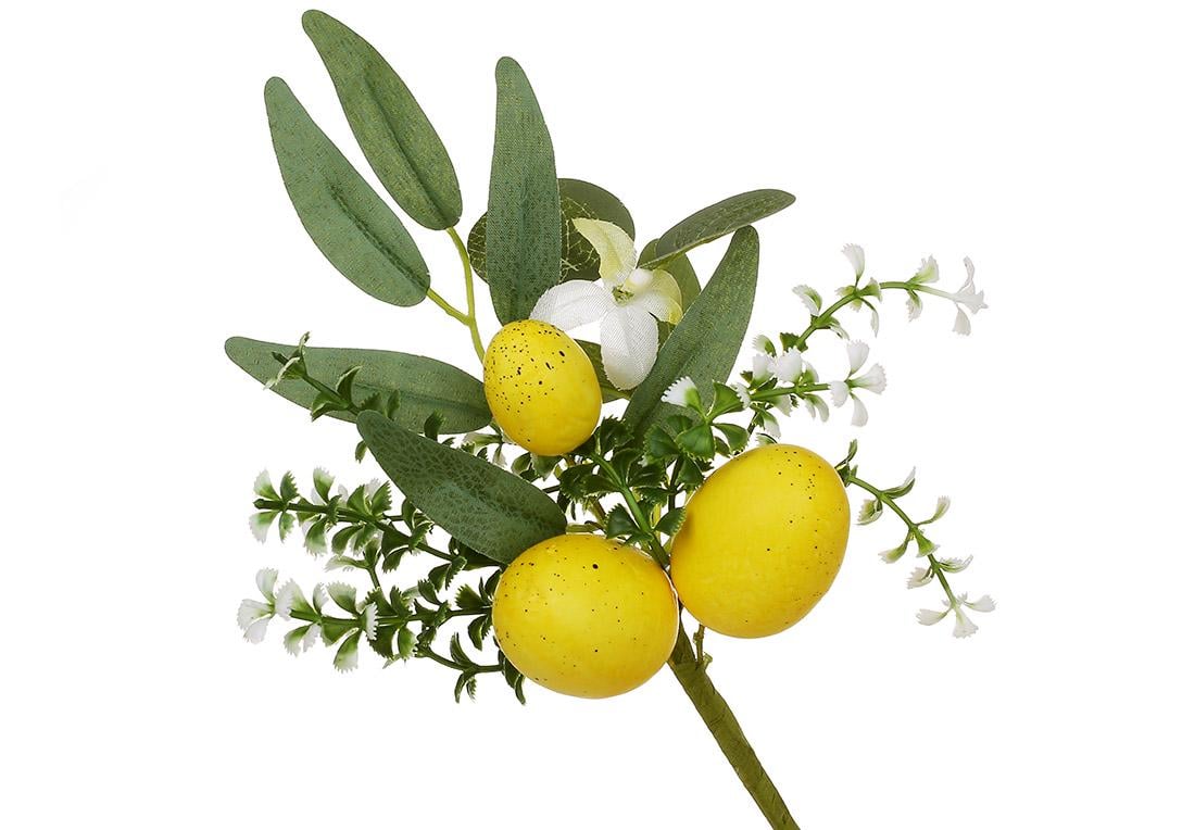 Декоративная ветвь с листьями и яйцами 15,5x23 см (H39-088)