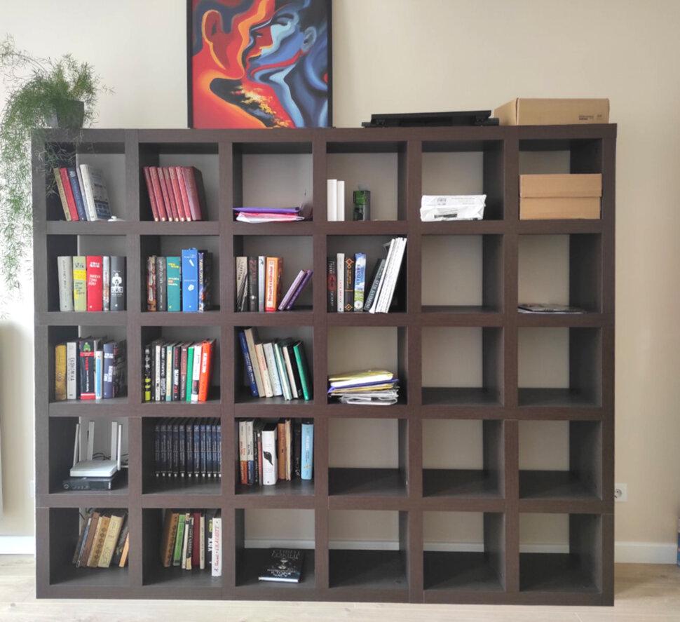 Шафа книжкова Inteo Кубус 5х6 3D 1750х2090х290 мм Венге