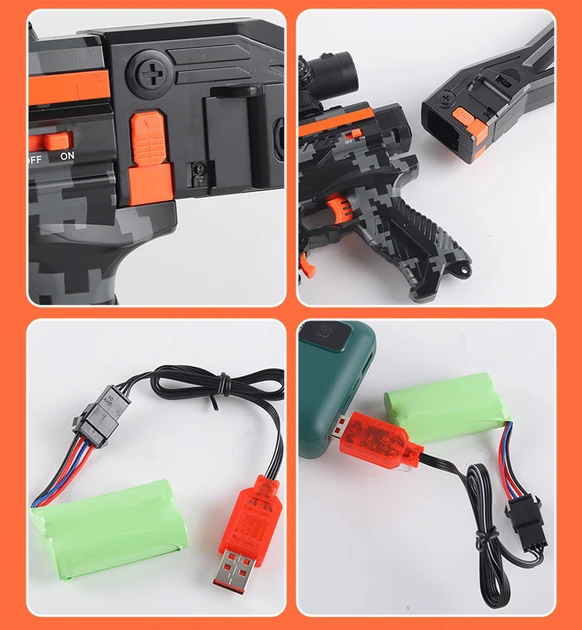 Игрушечный автомат NERF на мягких шарах аккумуляторный 102 см Зеленый (AK105) - фото 5