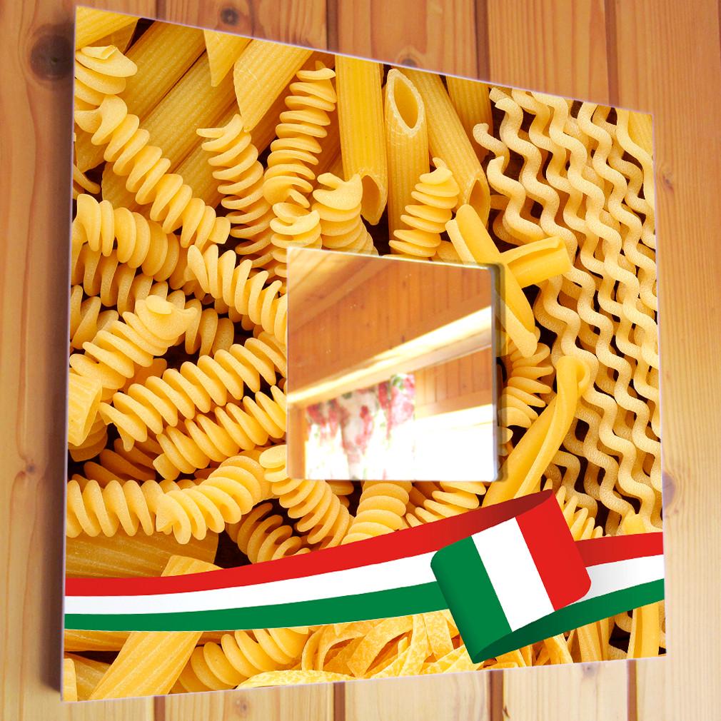 Зеркало декоративное Различные виды итальянской пасты 260х260 мм (M03790)