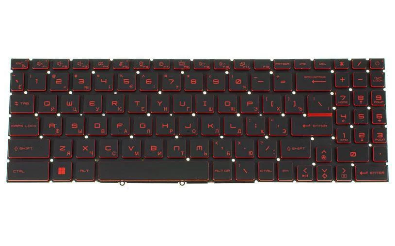 Клавиатура для ноутбука MSI GF66/GF76 RED-подсветка клавиш rus/без кадра Черный (184937) Клавиатура для ноутбука MSI GF66/GF76 RED-подсветка клавиш rus/без кадра Черный (184937)